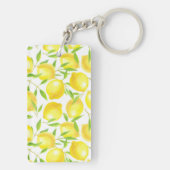 レモンと葉のパターンデザイン キーホルダー (裏面)