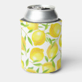 レモンと葉のパターンデザイン 缶クーラー (缶裏面)