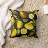 レモンと葉のパターンV クッション (ブランケット)