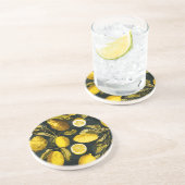 レモンと葉のパターンV コースター (側面)