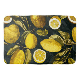 レモンと葉のパターンV バスマット
