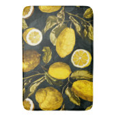 レモンと葉のパターンV バスマット (正面縦)