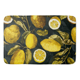 レモンと葉のパターンV バスマット