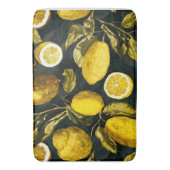 レモンと葉のパターンV バスマット (正面縦)