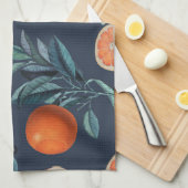 レモンと葉のパターンVI キッチンタオル (四つ折り)
