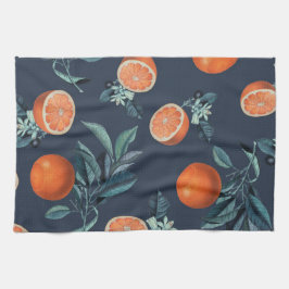 レモンと葉のパターンVI キッチンタオル