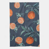 レモンと葉のパターンVI キッチンタオル (縦)