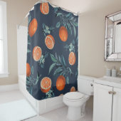 レモンと葉のパターンVI シャワーカーテン (インサイチュ)