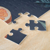 レモンと葉のパターンVI ジグソーパズル (側面)