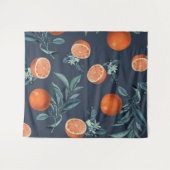 レモンと葉のパターンVI タペストリー (正面(横))