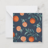 レモンと葉のパターンVI ノートカード (裏面)