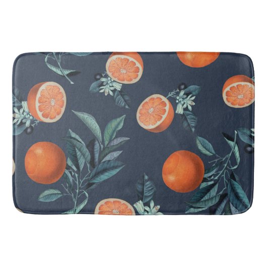 レモンと葉のパターンVI バスマット (正面)