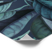 レモンと葉のパターンVI ポスター (角)