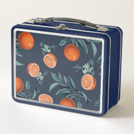 レモンと葉のパターンVI メタルランチボックス
