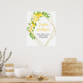 レモンと葉のベビー誕生の状態 ポスター (キッチン)