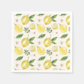レモンと葉の模様のナプキン スタンダードカクテルナプキン (正面)