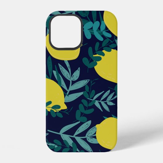 レモンと葉の模様 iPhoneケース (裏面)