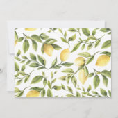 レモンと葉の水彩ボタニカルウェディング 招待状 (裏面)