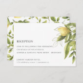 レモンと葉クラシックシックな結婚披露宴 エンクロージャーカード (正面/裏面)