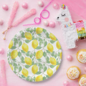 レモンと葉デザイン ペーパープレート (パーティー)