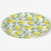 レモンと葉デザイン ペーパープレート (アングル)