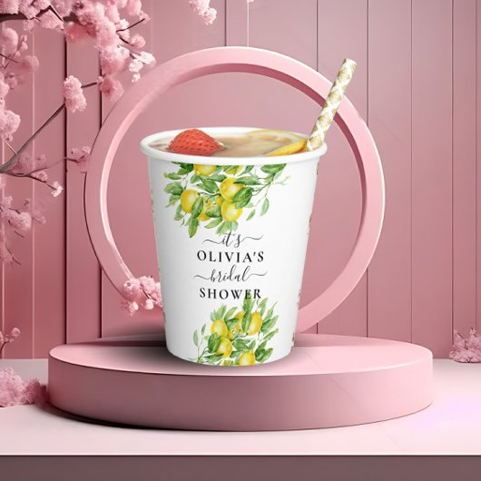 レモンと葉ブライダルシャワー紙カップ 紙コップ