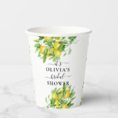 レモンと葉ブライダルシャワー紙カップ 紙コップ (正面)