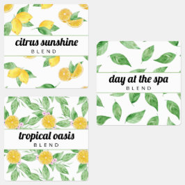 レモンと葉油エッセンシャルボトルラベル ラベル