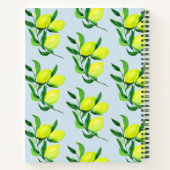 レモンと葉 |淡い青のファミリレシピ ノートブック (裏面)