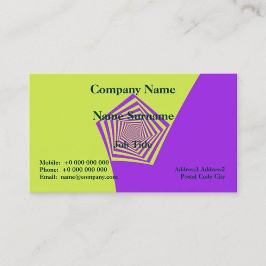 レモンと薄紫スパイラクラシックルの名刺 名刺 (正面)