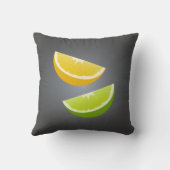 レモンと装飾用クッションのスライス付き柑橘類ライム クッション (裏面)