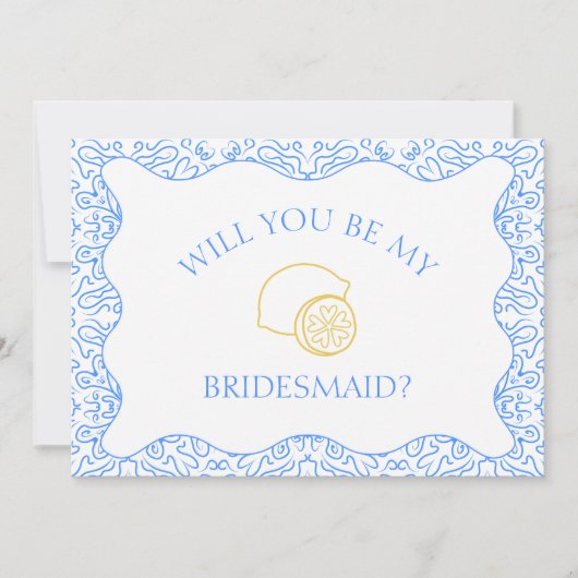 レモンと青いタイルの花嫁イタリアンの提案 カード (正面)