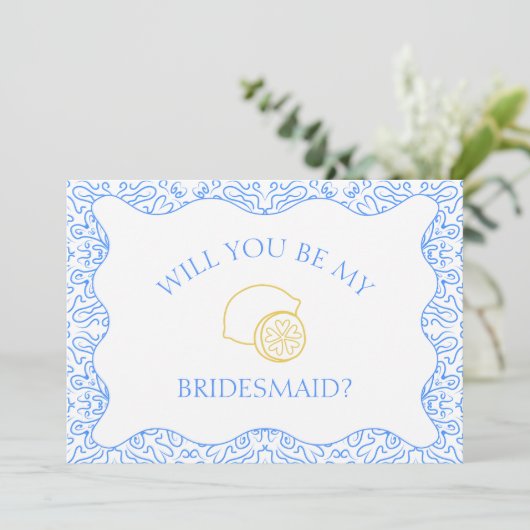 レモンと青いタイルの花嫁イタリアンの提案 カード (スタンド正面)