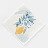 レモンと青い離れ植物性イラストレーション (コーナー)