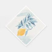 レモンと青い離れ植物性イラストレーション スタンダードランチョンナプキン (角)