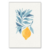 レモンと青い離れ植物性イラストレーション テーブルナンバー (裏面)