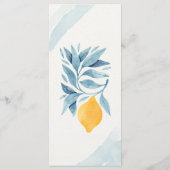 レモンと青い離れ植物性イラストレーション メニュー (裏面)