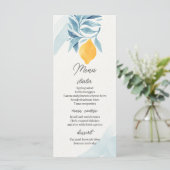 レモンと青い離れ植物性イラストレーション メニュー (スタンド正面)