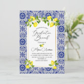レモンと青モザイクの水色卒業ぬか 招待状 (スタンド正面)