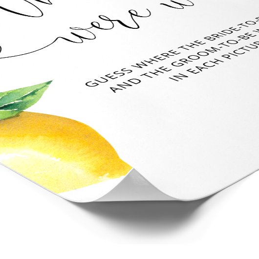 レモンどこにあった我々のブライダルシャワーゲーム ポスター (角)