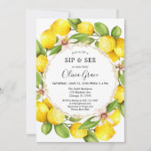 レモンのお茶会に来て、女の子の赤ちゃんに会おう 招待状 (正面)