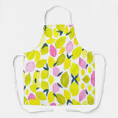 レモンのかわいい水色 エプロン (正面)