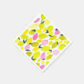 レモンのかわいい水色 スタンダードカクテルナプキン (角)