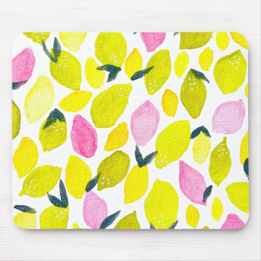 レモンのかわいい水色 マウスパッド (正面)
