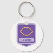 レモンのアイコンのフルーツのシンボル キーホルダー (正面)