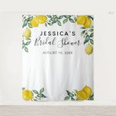レモンのウェディングシャワーの背景　写真撮影ブース タペストリー (正面)
