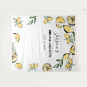 レモンのウェディングシャワー背景写真ブース タペストリー (正面(横))