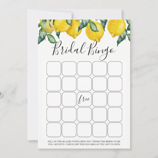 レモンのウェディングビンゴゲーム 招待状 (正面)