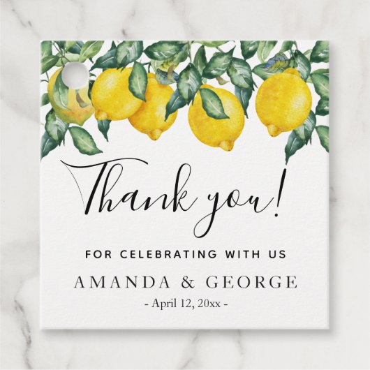 レモンのカリグラフィー フェイバータグ (正面)