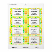 レモンのキッチン、ライムオレンジ柑橘類フルーツパターン ラベル (フルシート)